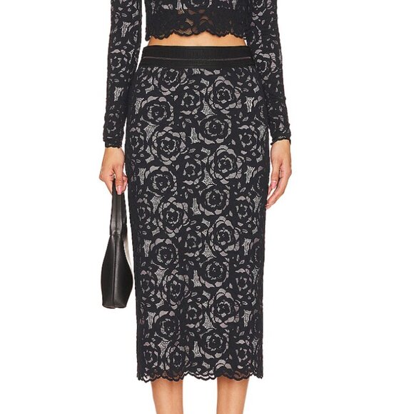 le superbe Dresses & Skirts - Le Superbe Liza Garden Rose Lace Midi Skirt S NEW